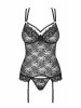 Obsessive 860-COR-1 gorset i stringi czarny L/XL